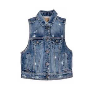 AEO👖Vintage Distressed Denim Vest